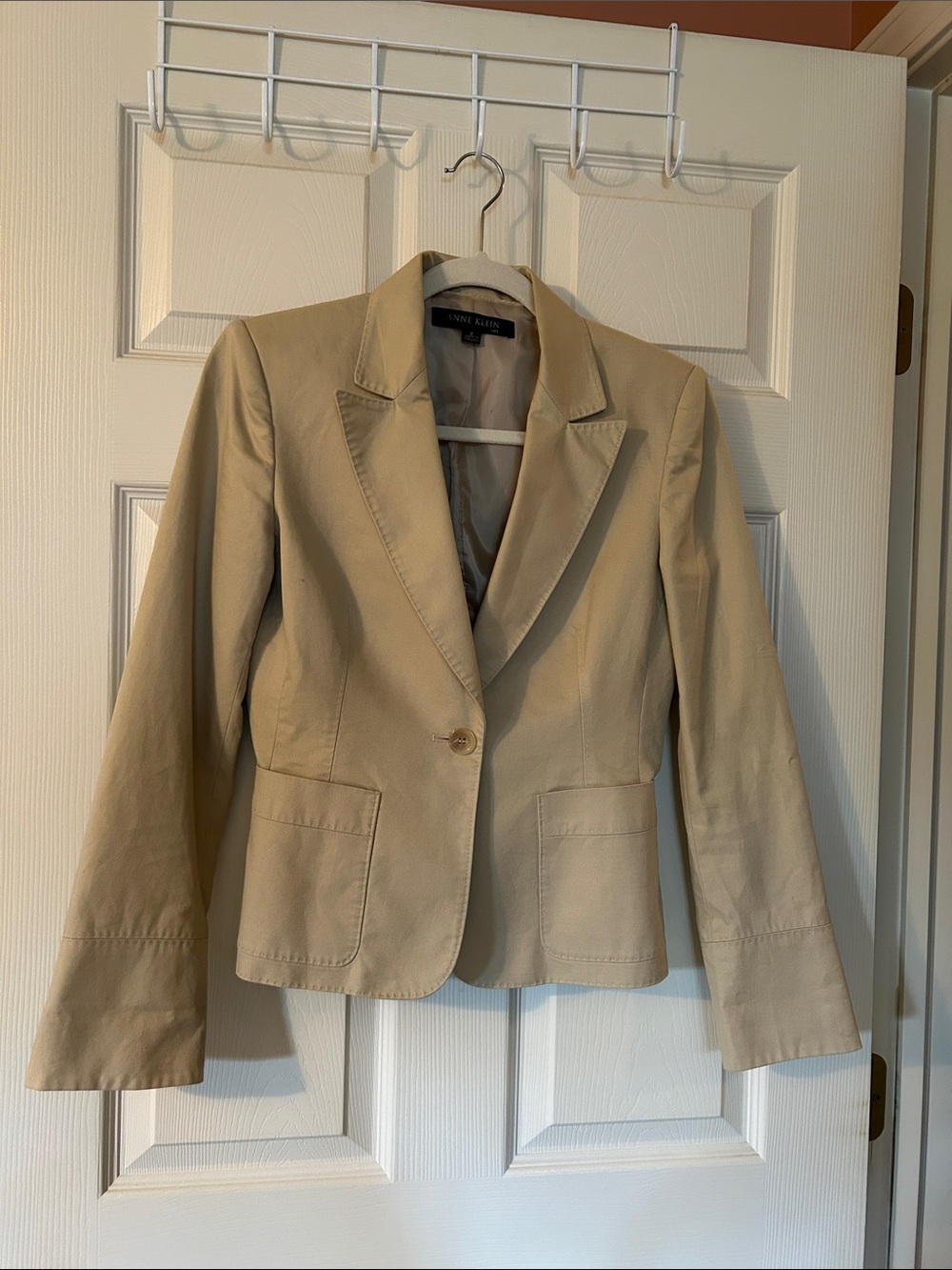 Anne Klein Beige Single-Button Blazer